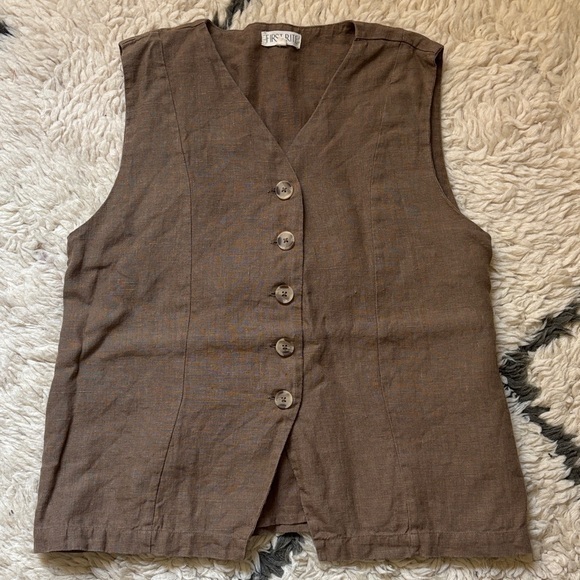 first rite Tops - First Rite Linen Vest